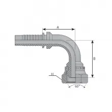 BSPP FEM. 60° CONE, 90° ELB. 1/4"